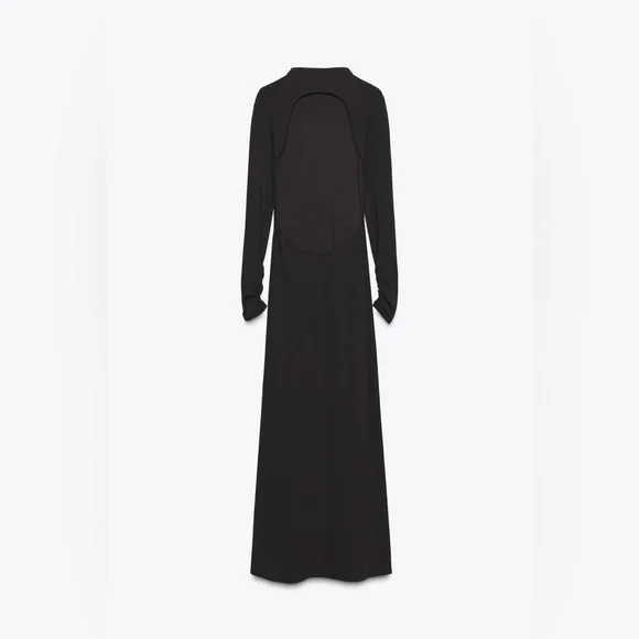 ZARA OPEN-BACK CREPE DRESS - Picture 9 of 12